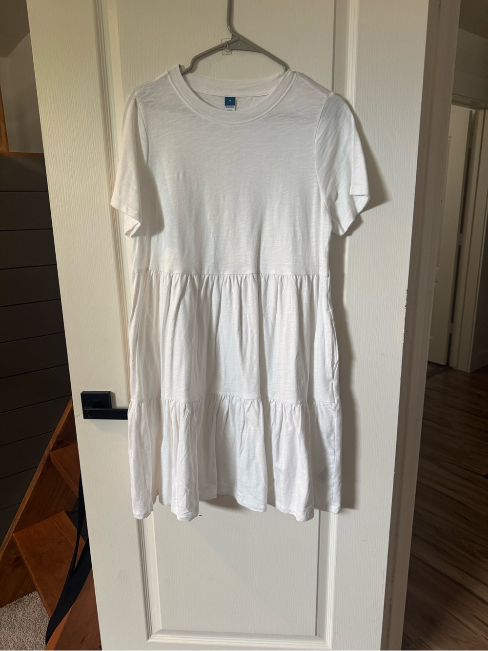 Old Navy White Tiered Short-Sleeve Mini Dress